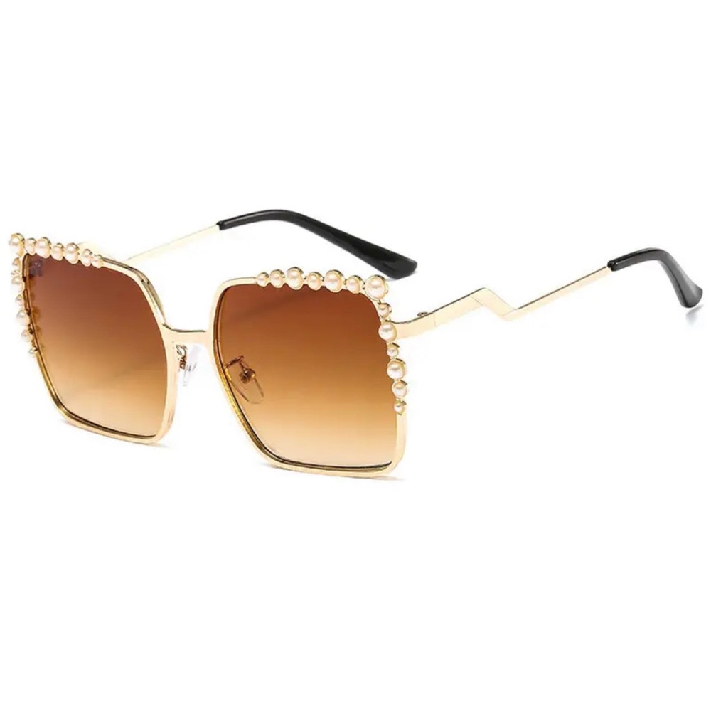 Square frame pearl sunglasses